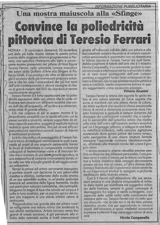Mostra di quadri di Teresio Ferrari a Novara