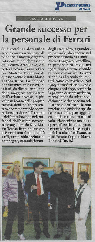 Grande successo per la mostra personale di quadri di Teresio Ferrari